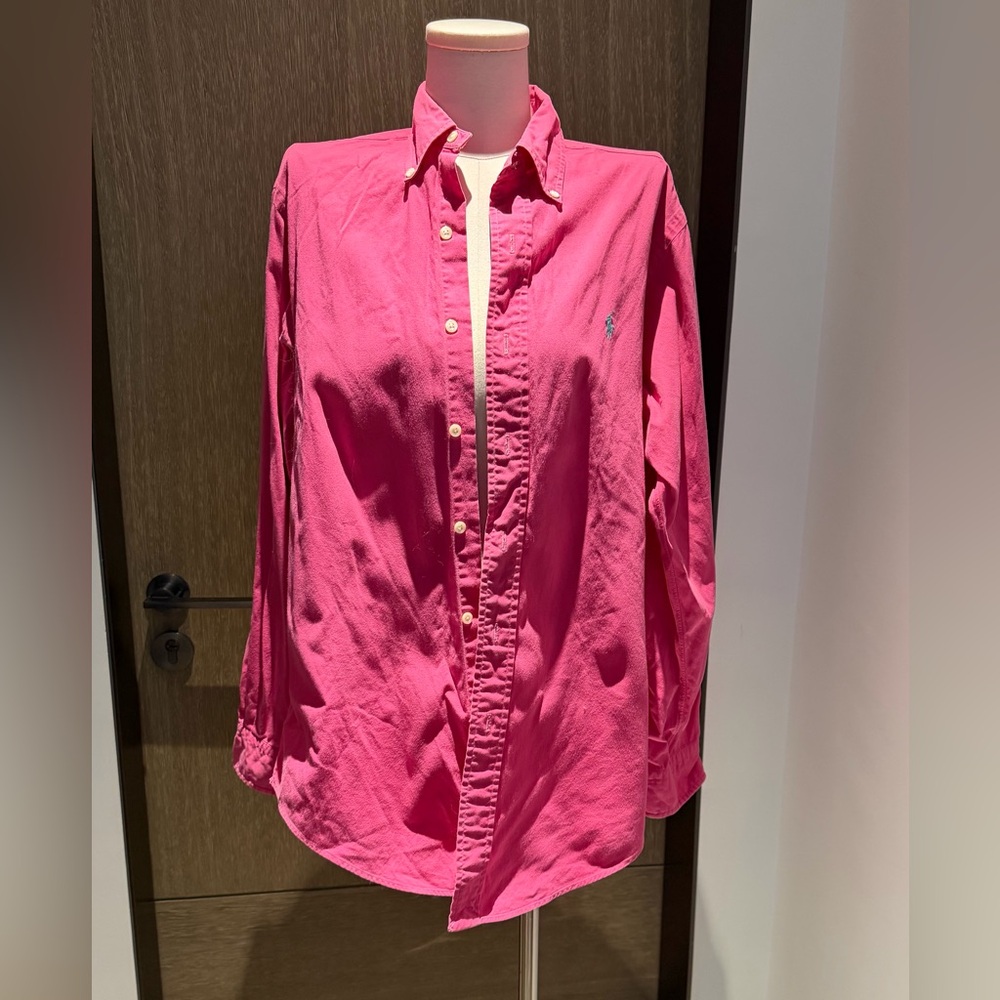 Ralph Lauren Hot Pink Cotton Button-Down Shirt